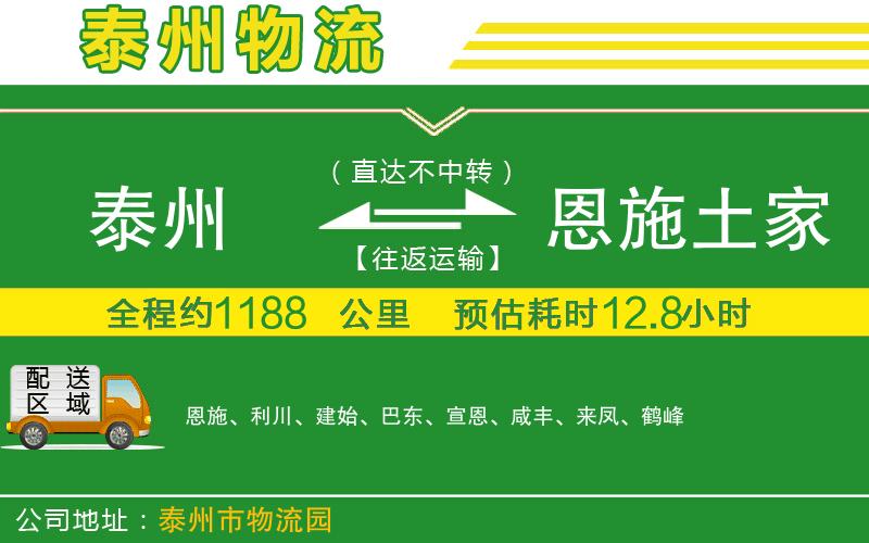 泰州到恩施土家族苗族自治州物流公司