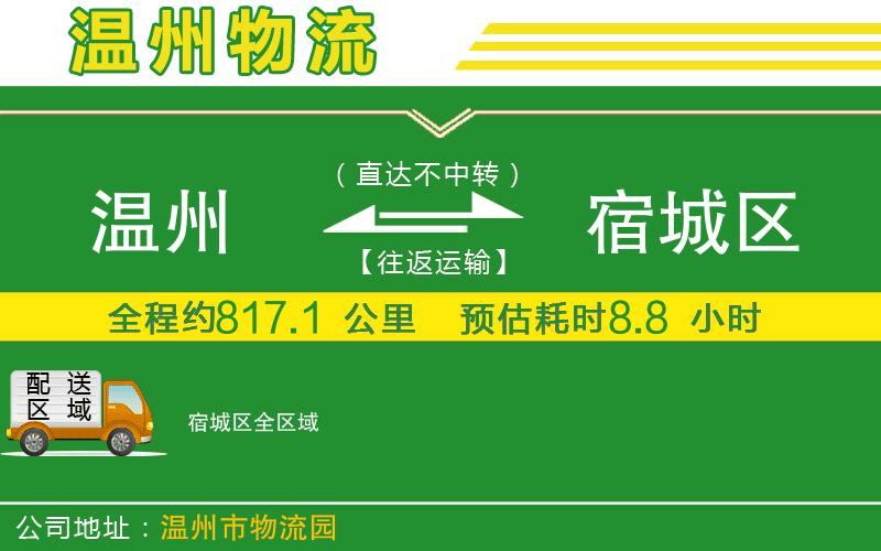 溫州到宿城區(qū)貨運(yùn)公司