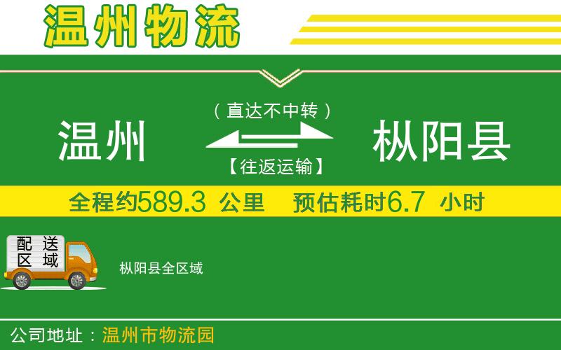 溫州到樅陽縣物流專線